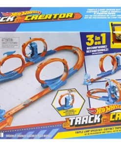 Pista De Hot Wheels Track Creator 3 En 1 Azul Naranja